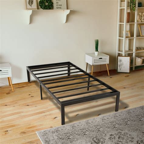 twin metal frame no box spring|metal bed frame king no box spring.